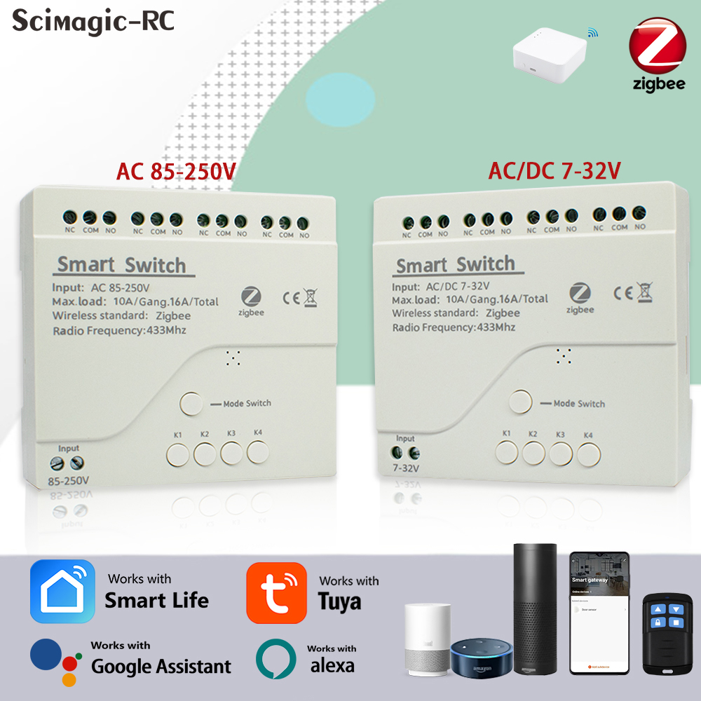 Smart Relay Tuya - 4ch zigbee tuya casa inteligente módulo