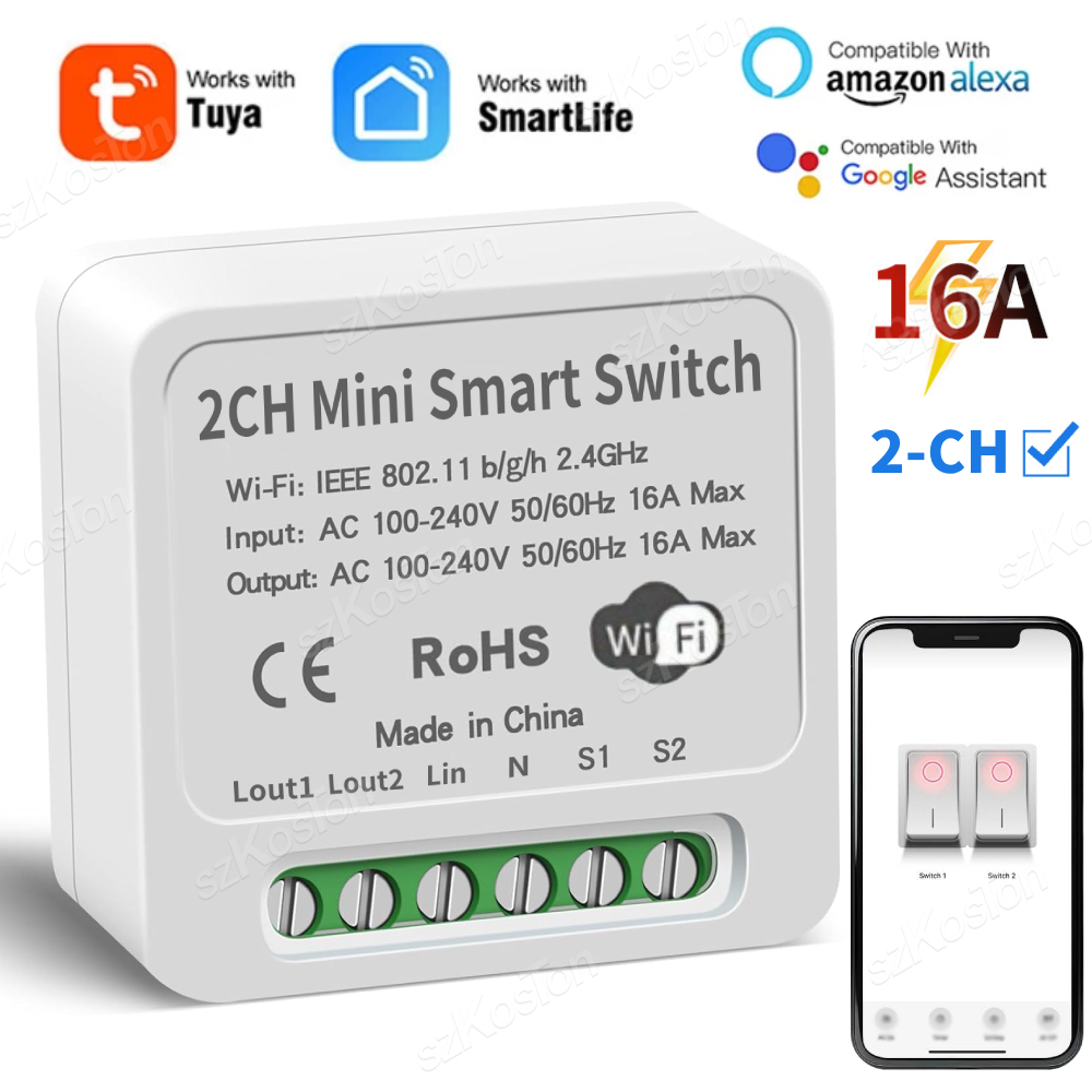Smart Relay Tuya - 16a tuya wifi módulo de interruptor