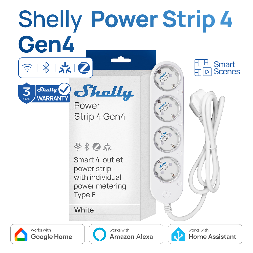 Shelly Plug - Shelly power strip 4 gen4 tomada