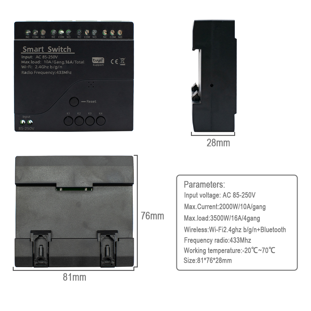 Tuya wifi interruptor intelige - Tuya 4 Channel avaliação e preço