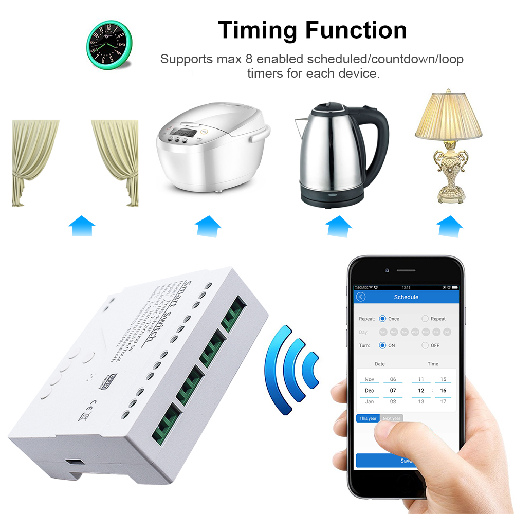 Interruptor de Luz Inteligente - Tuya 4 Channel avaliação e preço