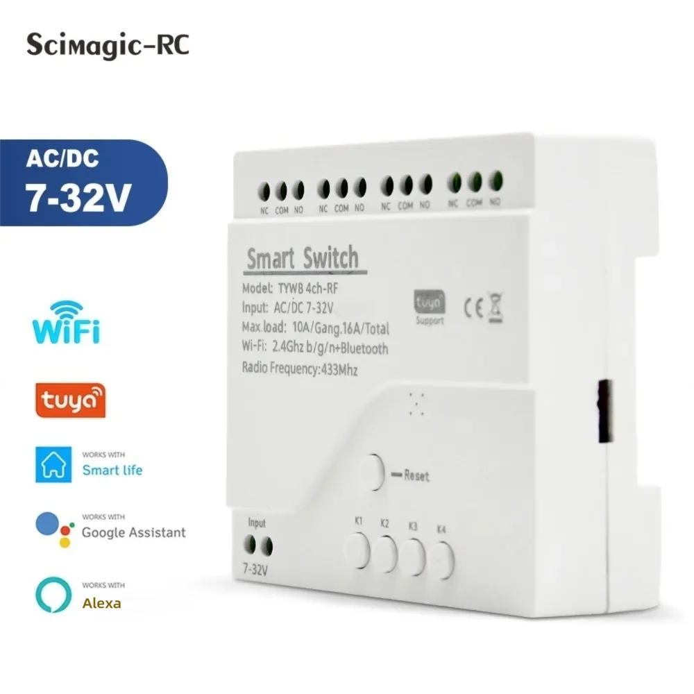 Tuya Smart WiFi 7-32V 85-250V  - Tuya 4 Channel avaliação e preço